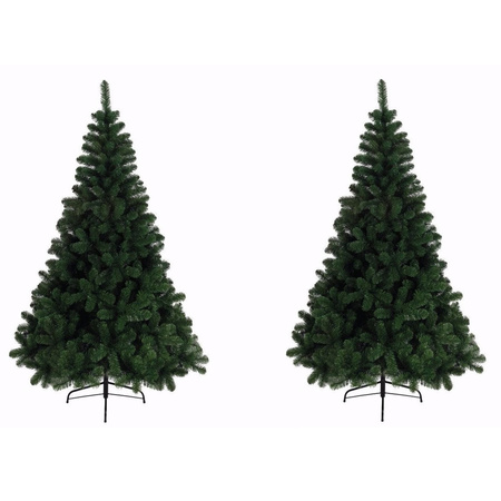 2x stuks kunst kerstbomen/kunstbomen groen 120 cm