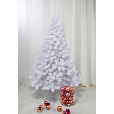 2x stuks kunst kerstbomen/kunstbomen wit 90 cm