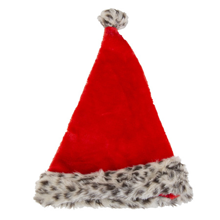 2x pieces christmas hats with leopard print