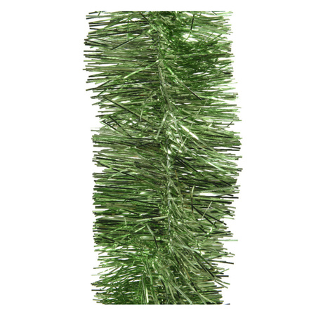 2x stuks slinger/lametta kerstboom guirlandes groen 270 x 7 cm kerstslingers