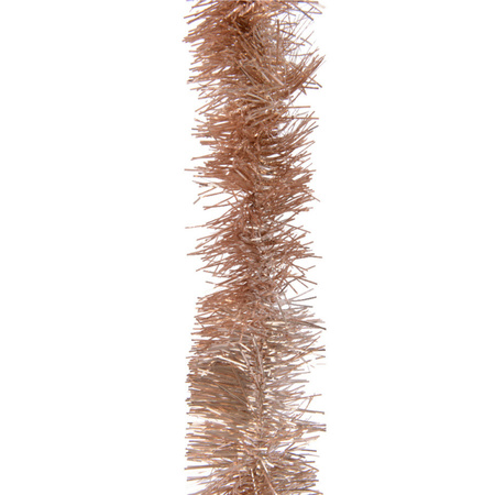 2x stuks slinger/lametta kerstboom guirlandes toffee bruin 270 x 7 cm kerstslingers