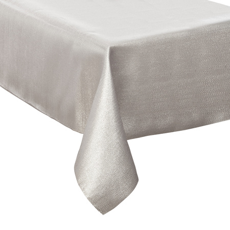 2x pieces tablecloths white sparkle effect polyester 140 x 240 cm