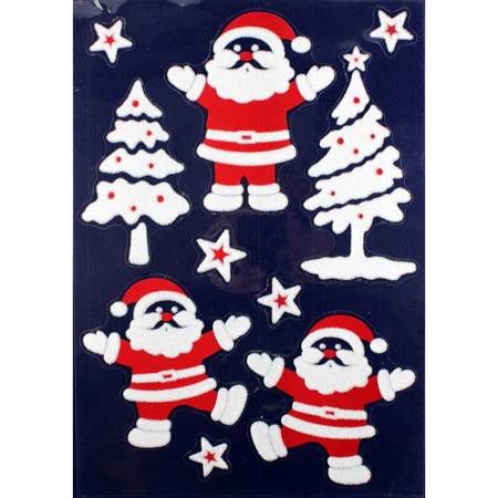2x Sheet christmas window decoration stickers Santas 28,5 x 40 cm