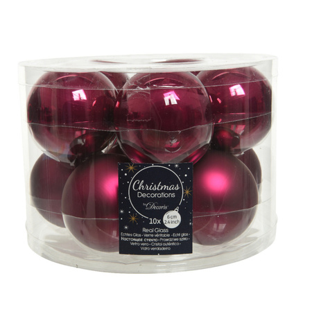 30x stuks glazen kerstballen framboos roze (magnolia) 6 cm mat/glans