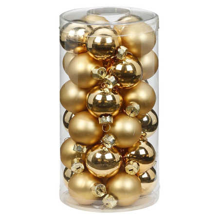 72x stuks glazen kerstballen elegant goud mix 4, 6 en 8 cm glans en mat