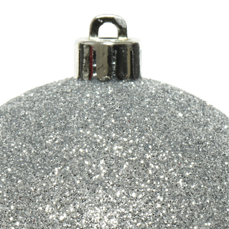 30x Kunststof kerstballen mix zilver 6 cm kerstboom versiering/decoratie