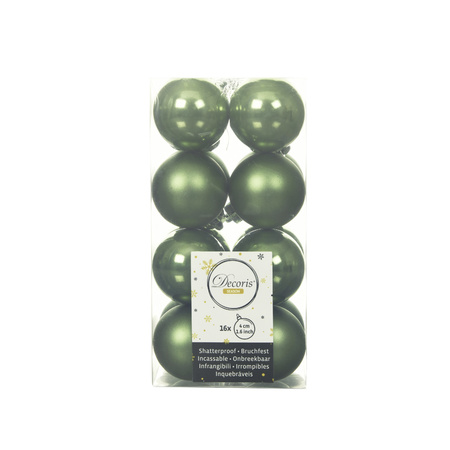 32x stuks kunststof kerstballen mos groen 4 cm glans/mat