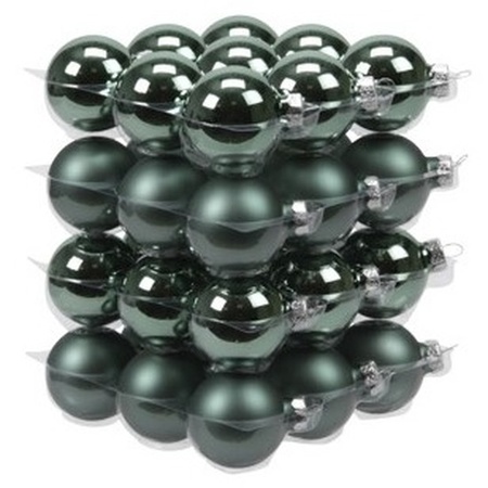 Emerald groene kerstballen pakket 72-delig Christmas Emerald Greenlake Glass