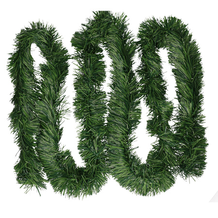 3x Groene kerst decoratie dennenslinger 270 cm
