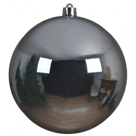 3x Grote raam/deur/kerstboom decoratie lichtblauwe kerstballen 14 cm glans