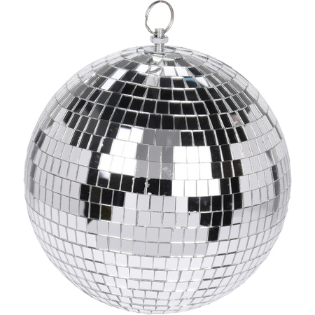 3x Large christmas decoration disco ball baubles silver glass/foam 12 cm