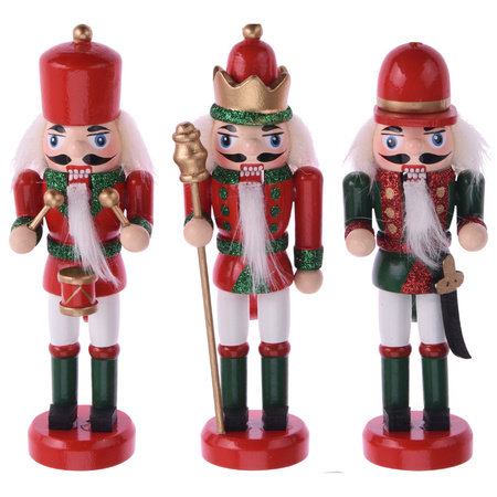 3x Kerstboomversiering notenkraker poppen/soldaten ornamenten 12 cm