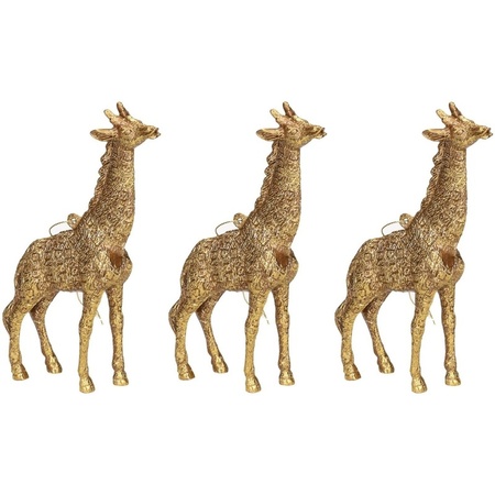 3x Gouden giraf kerstornamenten kersthangers 8  cm