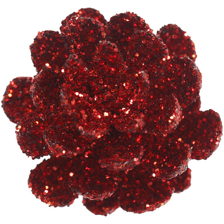 3x piece of 12x red pinecones decorations for christmas floral piece