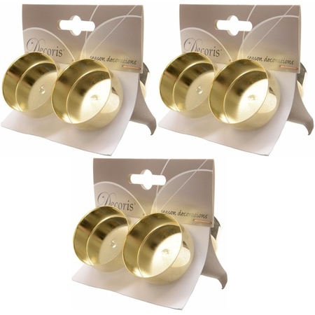3x Tea light holder gold 4 pieces