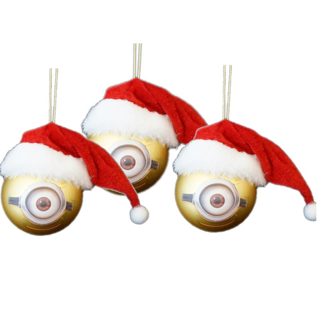 The Minions Kerstballen van kunststof Minion Carl 3x