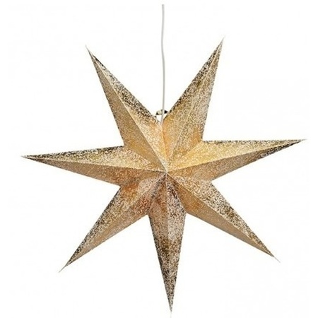 3x pieces gold paper christmas star 60 cm