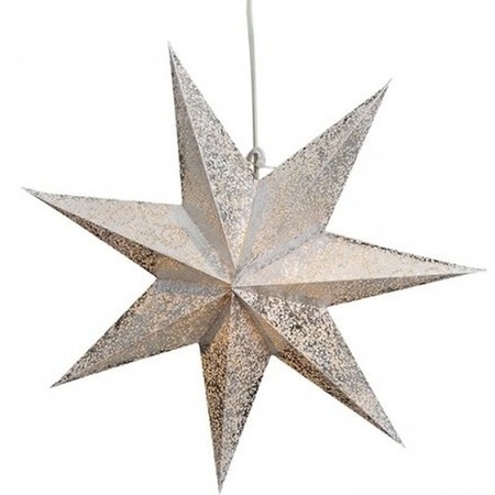 3x pieces silver paper christmas star 45 cm