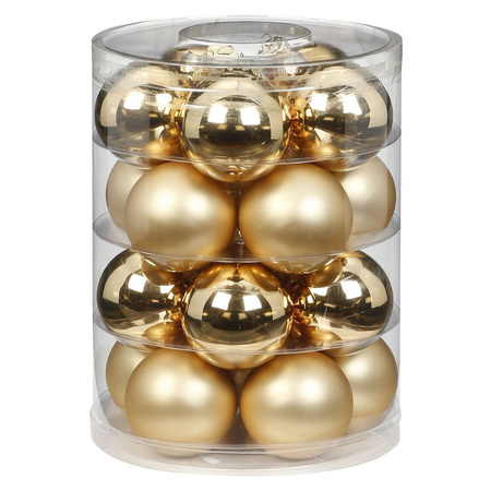40x pcs glass christmas baubles elegant gold 6 cm shiny and matte
