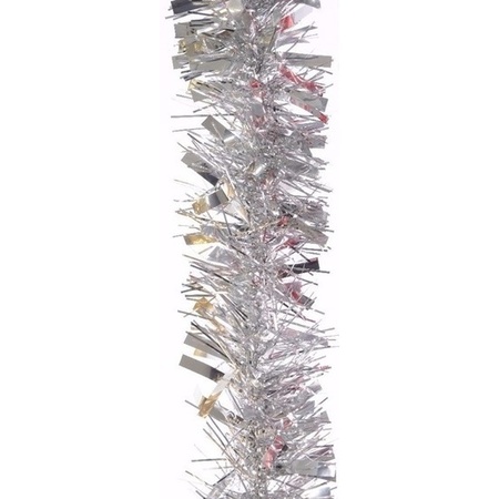 4x Zilveren kerstboomslingers 200 cm