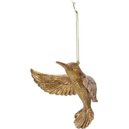 4x Kerstboomversiering kolibries ornamenten goud 13 cm