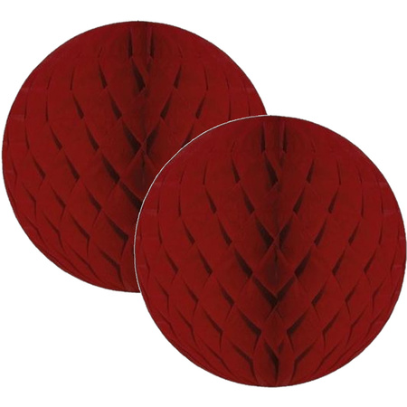 4x Paper christmas baubles burgundy red10 cm
