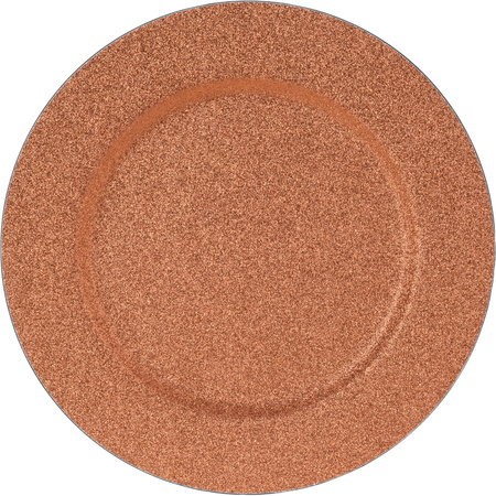 4x Diner plates/platters copper glitter 33 cm round