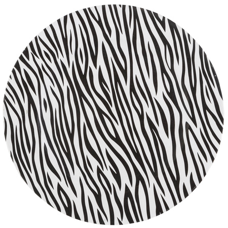 4x Diner plates/platters zebra print 33 cm round
