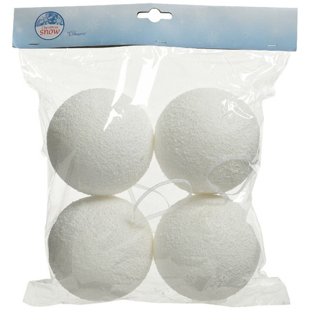 4x Fake snowballs 10 cm