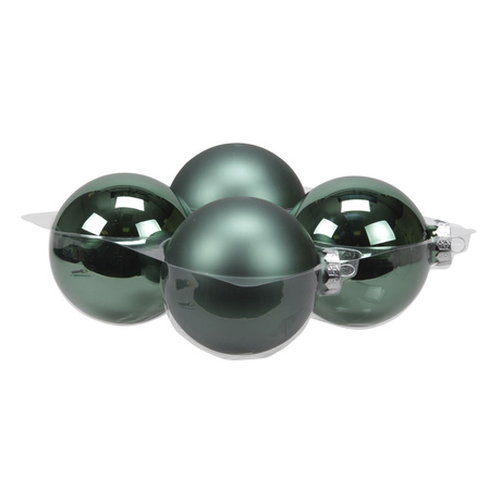 4x stuks glazen kerstballen emerald groen (greenlake) 10 cm mat/glans