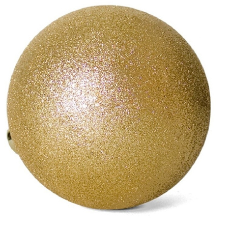 4x stuks grote kerstballen goud glitters kunststof 15 cm