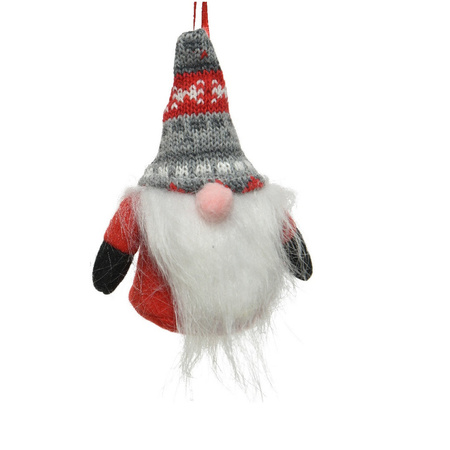 4x stuks kersthangers figuurtjes kerst gnome/kabouter/dwerg rood 12 cm