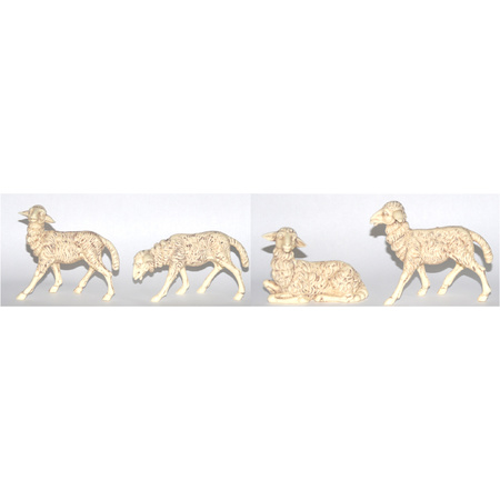 4x Witte schapen beeldjes 10 x 10 cm dierenbeeldjes