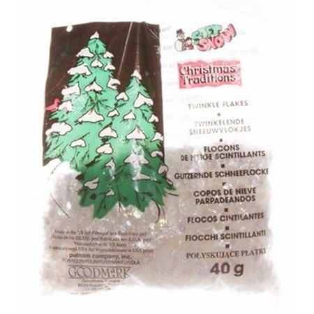 4x zakjes kerstboomversiering glitter sneeuwvlokjes 40 gram