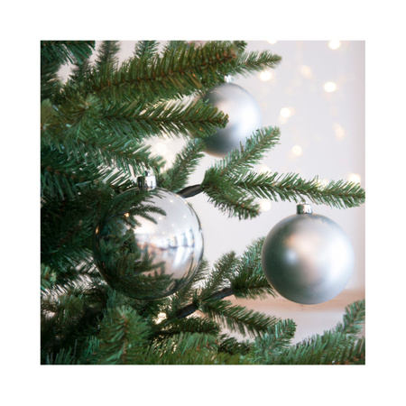 4x Kunststof kerstballen glanzend/mat zilver 10 cm kerstboom versiering/decoratie