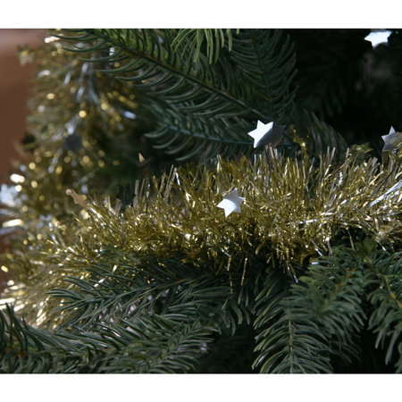 5x Gold stars Christmas tree foil garlands 10 x 270 cm