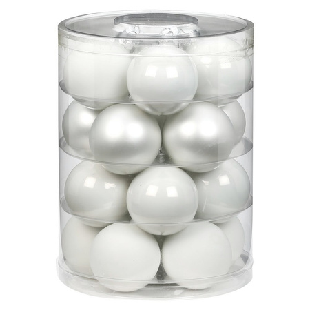 60x stuks glazen kerstballen elegant wit mix 6 cm glans en mat
