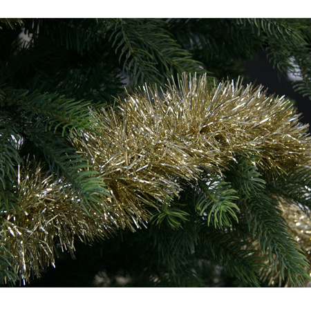 6x Kerst lametta guirlandes goud 10 cm breed x 270 cm kerstboom versiering/decoratie