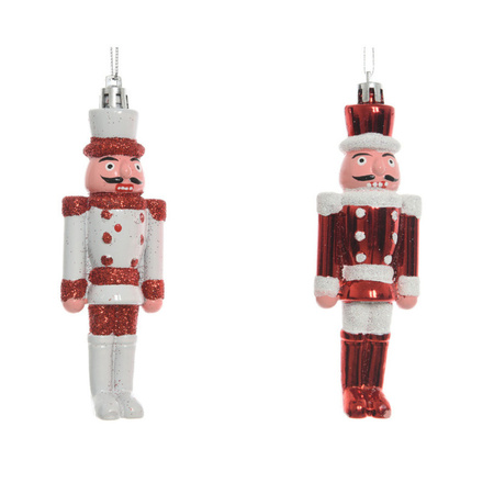 6x Nutcracker doll hangers red/white 12,5 cm