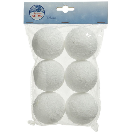 6x Fake snowballs 6 cm