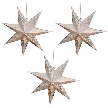6x pieces silver paper christmas star 45 cm