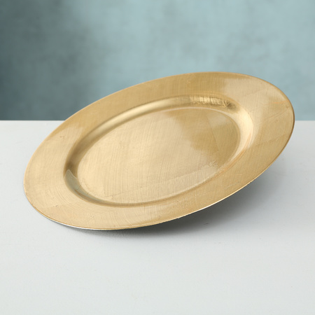 8x Dining/diner plates/platters gold 33 cm round