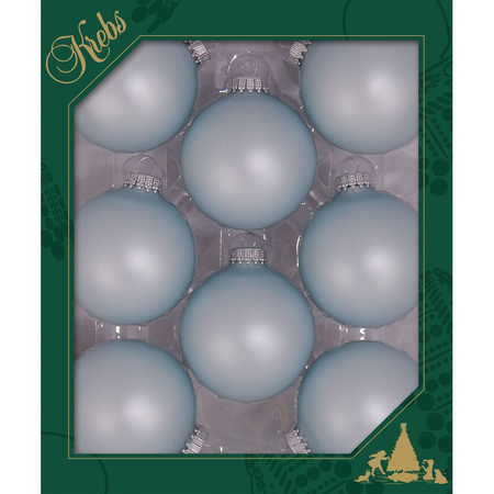 8x Aqua blauwe matte kerstballen van glas 7 cm
