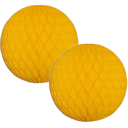 8x Paper christmas baubles gold yellow 10 cm