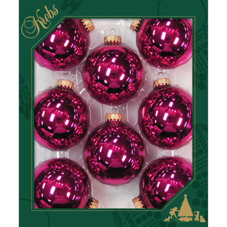 8x stuks glazen kerstballen 7 cm cabernet roze glans