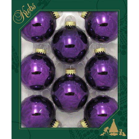 8x stuks glazen kerstballen 7 cm koningspaars