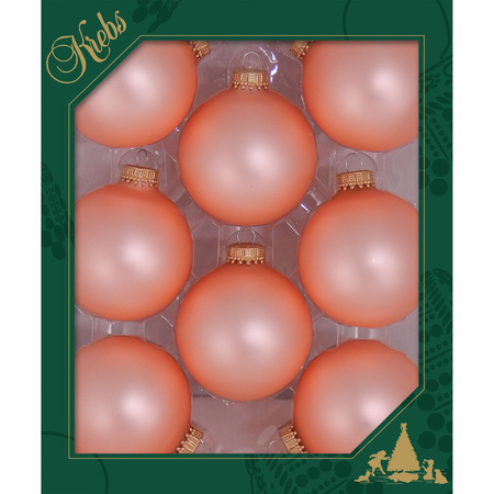 8x stuks glazen kerstballen 7 cm koraal velvet roze