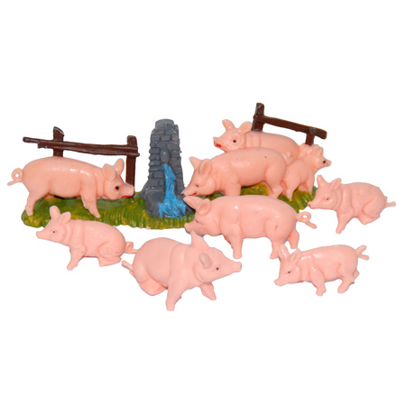 8x Pig figurines christmas animal figurines