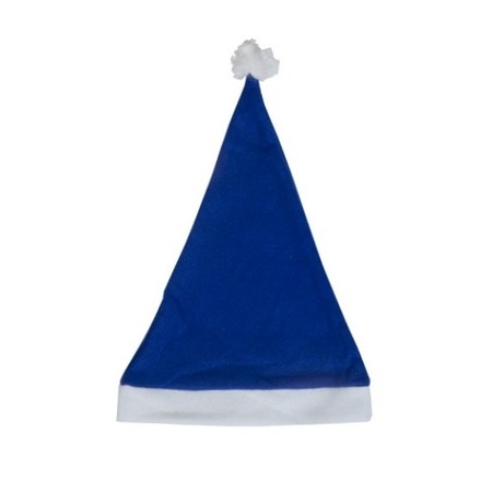 Blue budget Santa hat for adults