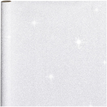 Cadeaupapier/inpakpapier zilver met glitters 300 x 50 cm